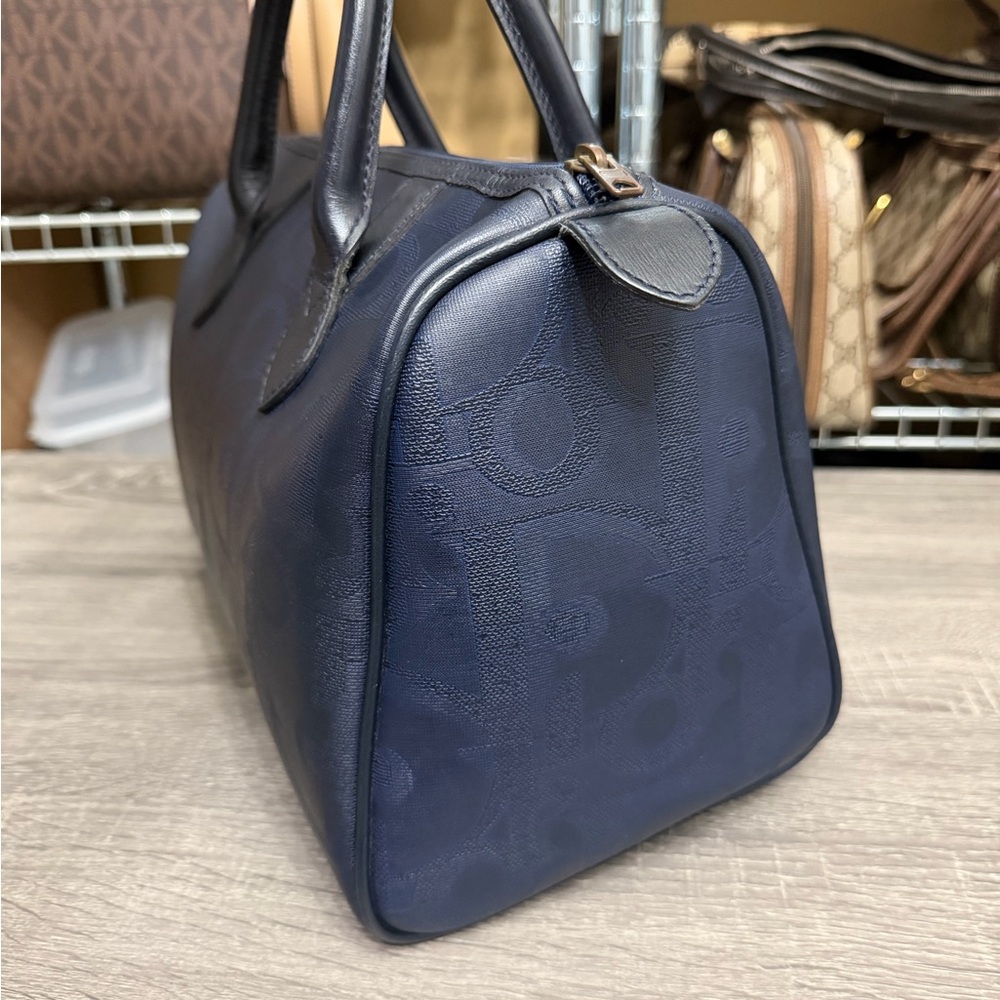 Vintage Dior | Trotter Navy Blue Boston Bag - Picture 4 of 12